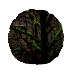 Tree Moss Forest Bark Wood Trunk Standard 15  Premium Flano Round Cushions by Wegoenart