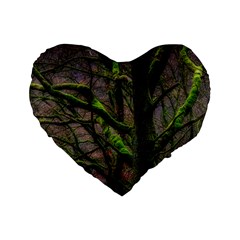 Tree Moss Forest Bark Wood Trunk Standard 16  Premium Flano Heart Shape Cushions by Wegoenart