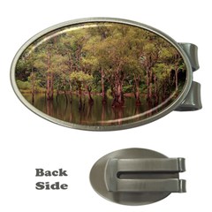 Landscape Jungle Reflection Nature Money Clips (oval)  by Wegoenart