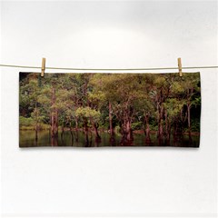 Landscape Jungle Reflection Nature Hand Towel by Wegoenart