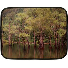 Landscape Jungle Reflection Nature Fleece Blanket (mini) by Wegoenart