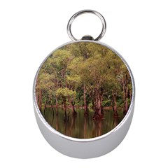 Landscape Jungle Reflection Nature Mini Silver Compasses by Wegoenart