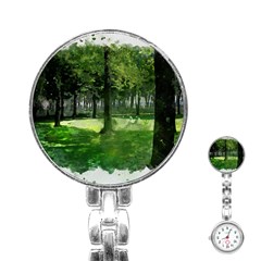 Beeches Trees Tree Lawn Forest Nature Stainless Steel Nurses Watch by Wegoenart