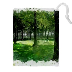 Beeches Trees Tree Lawn Forest Nature Drawstring Pouch (5xl) by Wegoenart