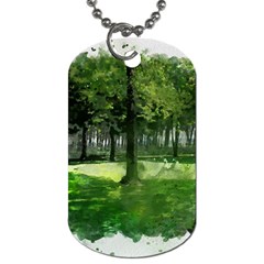 Beeches Trees Tree Lawn Forest Nature Dog Tag (two Sides) by Wegoenart