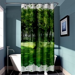 Beeches Trees Tree Lawn Forest Nature Shower Curtain 36  X 72  (stall)  by Wegoenart