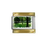 Beeches Trees Tree Lawn Forest Nature Gold Trim Italian Charm (9mm) Front