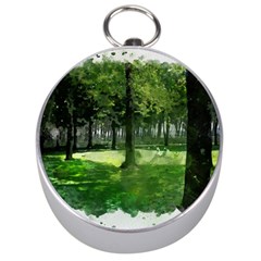 Beeches Trees Tree Lawn Forest Nature Silver Compasses by Wegoenart