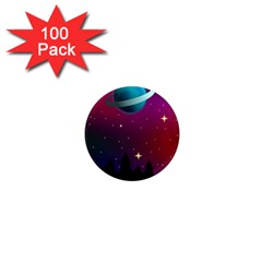 Asteroid Comet Star Space Aurora 1  Mini Magnets (100 Pack)  by Wegoenart