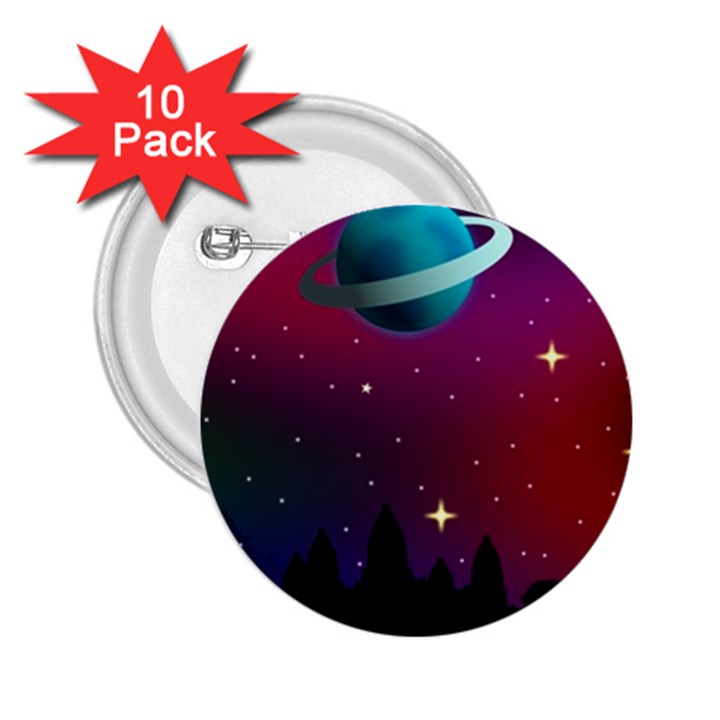 Asteroid Comet Star Space Aurora 2.25  Buttons (10 pack) 