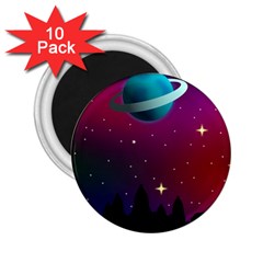 Asteroid Comet Star Space Aurora 2 25  Magnets (10 Pack)  by Wegoenart