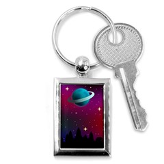 Asteroid Comet Star Space Aurora Key Chain (rectangle) by Wegoenart