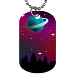 Asteroid Comet Star Space Aurora Dog Tag (two Sides) by Wegoenart