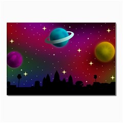 Asteroid Comet Star Space Aurora Postcard 4 x 6  (pkg Of 10) by Wegoenart