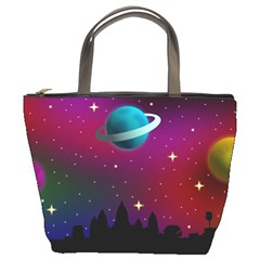 Asteroid Comet Star Space Aurora Bucket Bag by Wegoenart