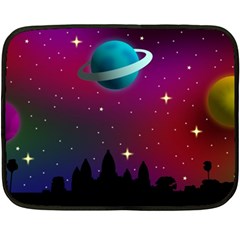 Asteroid Comet Star Space Aurora Fleece Blanket (mini) by Wegoenart