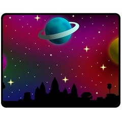 Asteroid Comet Star Space Aurora Fleece Blanket (medium)  by Wegoenart