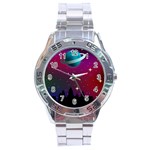 Asteroid Comet Star Space Aurora Stainless Steel Analogue Watch Front