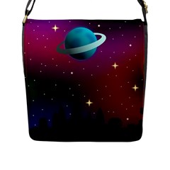 Asteroid Comet Star Space Aurora Flap Closure Messenger Bag (l) by Wegoenart