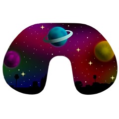 Asteroid Comet Star Space Aurora Travel Neck Pillow by Wegoenart