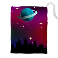 Asteroid Comet Star Space Aurora Drawstring Pouch (4xl) by Wegoenart