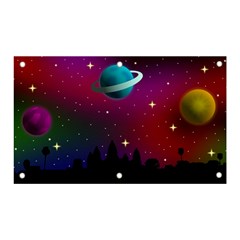 Asteroid Comet Star Space Aurora Banner And Sign 5  X 3  by Wegoenart