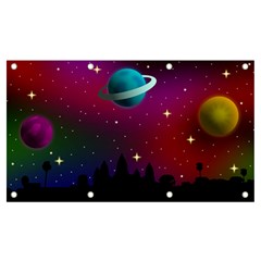 Asteroid Comet Star Space Aurora Banner And Sign 7  X 4  by Wegoenart