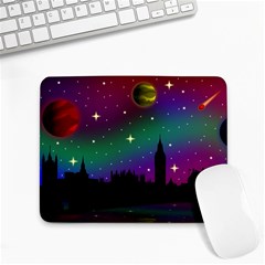 Illustration Clock Asteroid Comet Galaxy Small Mousepad by Wegoenart