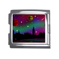 Illustration Clock Asteroid Comet Galaxy Mega Link Italian Charm (18mm) by Wegoenart