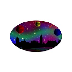 Illustration Clock Asteroid Comet Galaxy Sticker (oval)