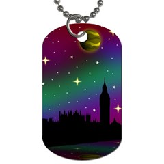 Illustration Clock Asteroid Comet Galaxy Dog Tag (one Side) by Wegoenart