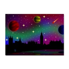 Illustration Clock Asteroid Comet Galaxy Sticker A4 (100 Pack)