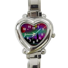 Illustration Clock Asteroid Comet Galaxy Heart Italian Charm Watch by Wegoenart