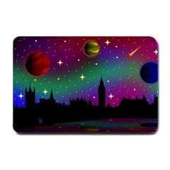 Illustration Clock Asteroid Comet Galaxy Small Doormat by Wegoenart