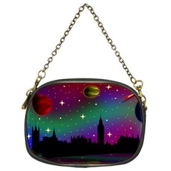 Illustration Clock Asteroid Comet Galaxy Chain Purse (one Side) by Wegoenart