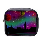 Illustration Clock Asteroid Comet Galaxy Mini Toiletries Bag (Two Sides) Front