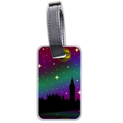 Illustration Clock Asteroid Comet Galaxy Luggage Tag (two Sides) by Wegoenart