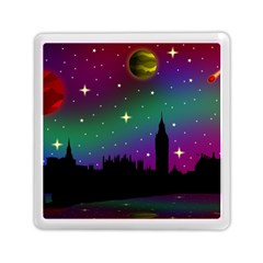 Illustration Clock Asteroid Comet Galaxy Memory Card Reader (square) by Wegoenart