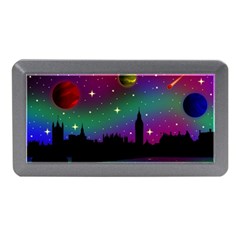 Illustration Clock Asteroid Comet Galaxy Memory Card Reader (mini) by Wegoenart