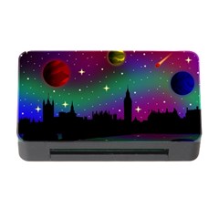 Illustration Clock Asteroid Comet Galaxy Memory Card Reader With Cf by Wegoenart