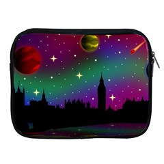 Illustration Clock Asteroid Comet Galaxy Apple Ipad 2/3/4 Zipper Cases by Wegoenart