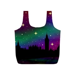 Illustration Clock Asteroid Comet Galaxy Full Print Recycle Bag (s) by Wegoenart