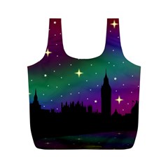 Illustration Clock Asteroid Comet Galaxy Full Print Recycle Bag (m) by Wegoenart