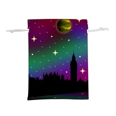 Illustration Clock Asteroid Comet Galaxy Lightweight Drawstring Pouch (s) by Wegoenart