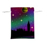 Illustration Clock Asteroid Comet Galaxy Lightweight Drawstring Pouch (L) Back