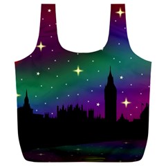 Illustration Clock Asteroid Comet Galaxy Full Print Recycle Bag (xxl) by Wegoenart