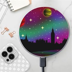 Illustration Clock Asteroid Comet Galaxy Wireless Charger by Wegoenart