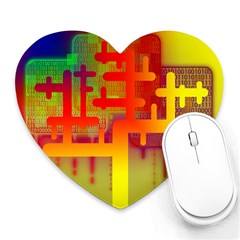 Code Binary System Heart Mousepad by Wegoenart