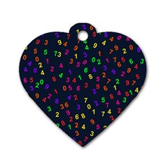 Number Digit Learning Education Dog Tag Heart (two Sides) by Wegoenart