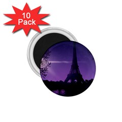 Eiffel Tower Paris-nigh Silhouette 1 75  Magnets (10 Pack)  by Wegoenart